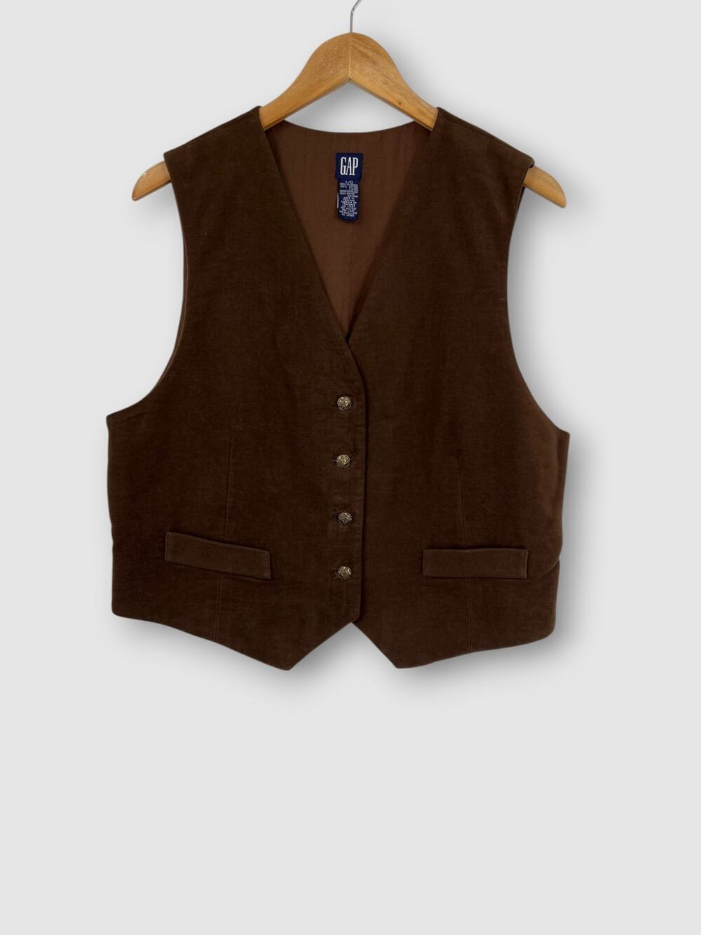 90s Vintage GAP Brown Vest Cotton Size Large